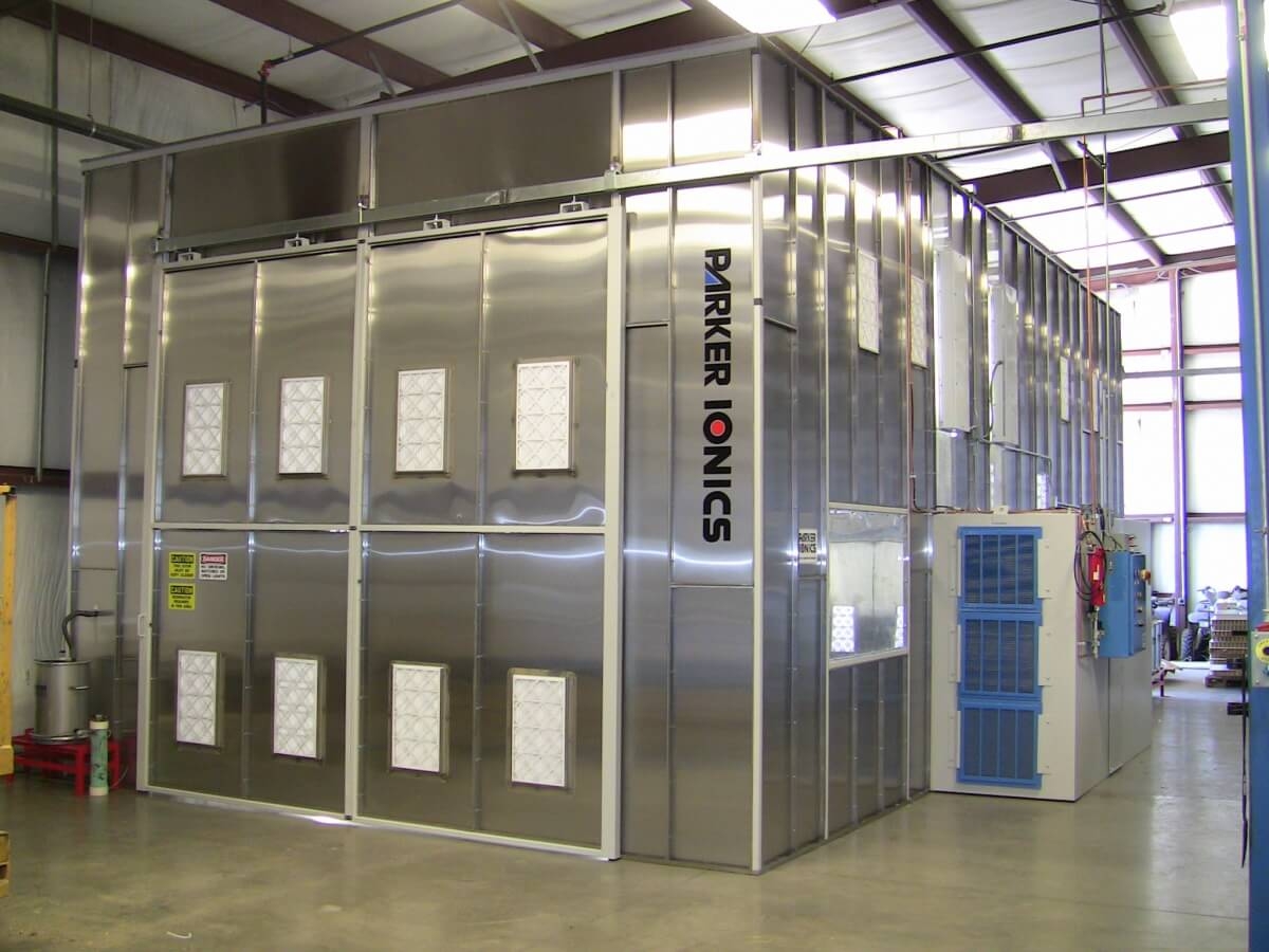 QFlo Closed Door Powder Coating Spray Booth at Parker Ionics